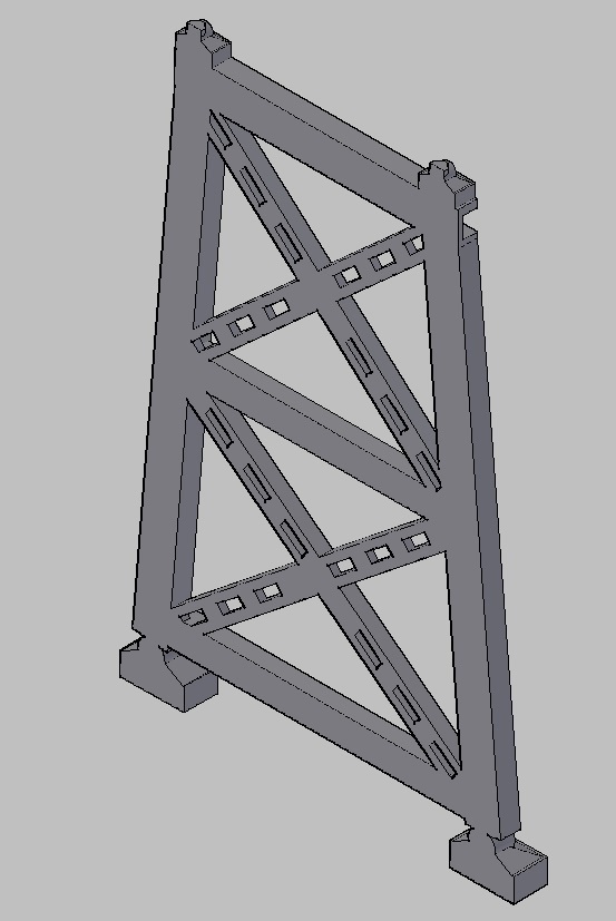 Free STL file HO scale iron pillar Bridge in two parts・3D printer model